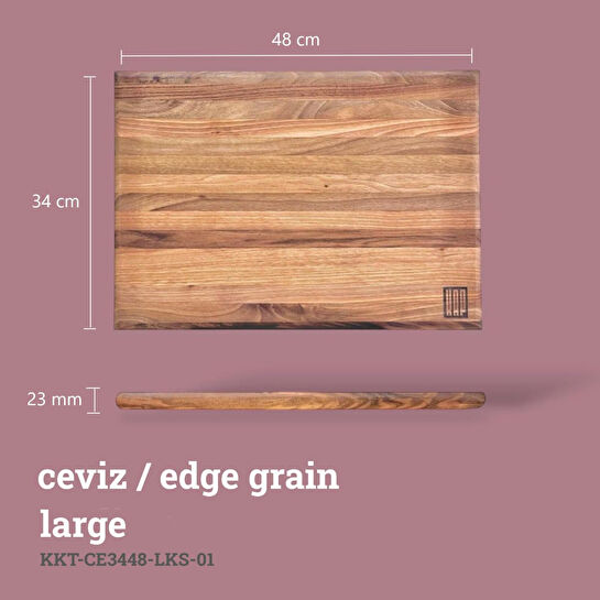 Kaf Ahşap Lüks Kesme Tahtası Ceviz - L