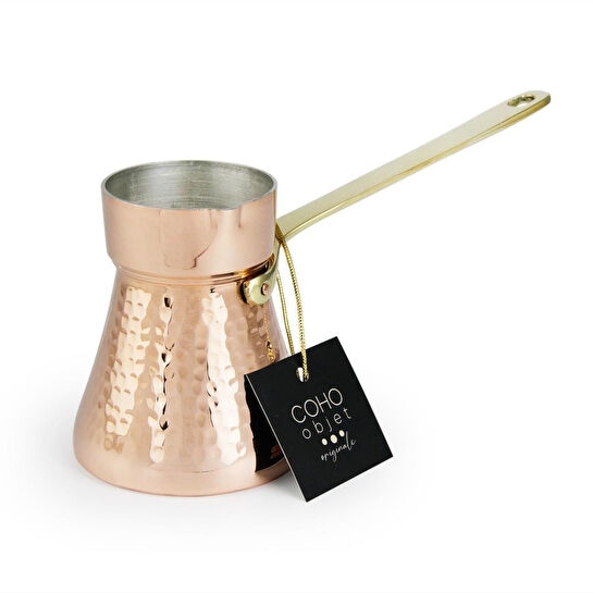 Coho Objet Coho Lux Hatır Dövme Bakır Türk Kahvesi Cezvesi L