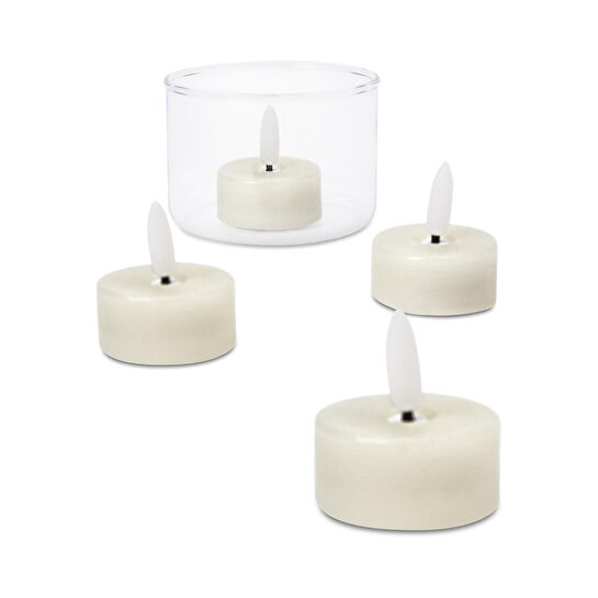 Tchibo Led’li Gerçek Tealight Mum, 4lü, Beyaz