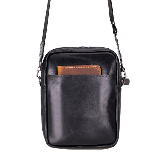 Bloominbag Bloombag Obsidian Black Hakiki Deri Crossbody Çanta