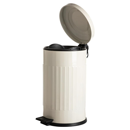 Mudo Home 16lt Pedalli Vintage Çöp Kovasi Krem