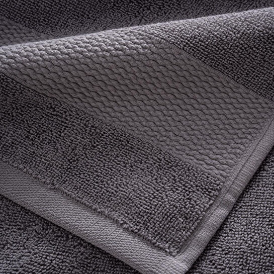 Green Black Lara El Havlusu %100 Pamuk Bordürlü Koyu Gri 30x50 Cm