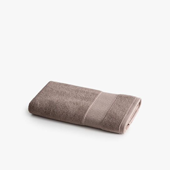 Green Black Lara Yüz Havlusu %100 Pamuk Bordürlü Kahverengi 50x90 Cm