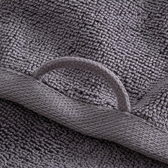 Green Black Lara Banyo Havlusu %100 Pamuk Bordürlü Koyu Gri 80x150 Cm