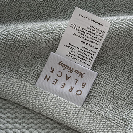 Green Black Lara Yüz Havlusu %100 Pamuk Bordürlü Yeşil 50x90 Cm