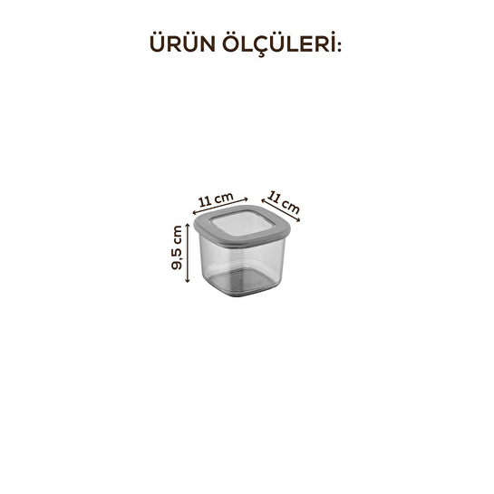 Vienev Etiketli Kaşıklı Foly Kare Erzak Saklama Kabı Seti 24lü 0,55 Küçük Boy Antrasit