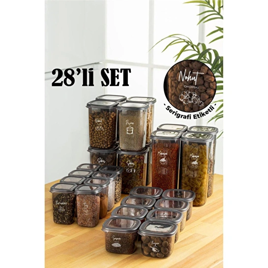 Vienev Serigrafi Etiketli 28li Peggy Kare Erzak Ve Baharat Full Set 8(1,2, 0,55, 0,45) 4x(1,75)