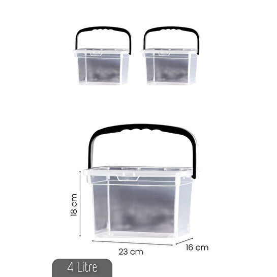 Vienev 2li 4 Litre Toz Tablet Deterjan Saklama Kabı - Deterjan Kutusu, Toz Tablet Deterjan Kabı Beyaz