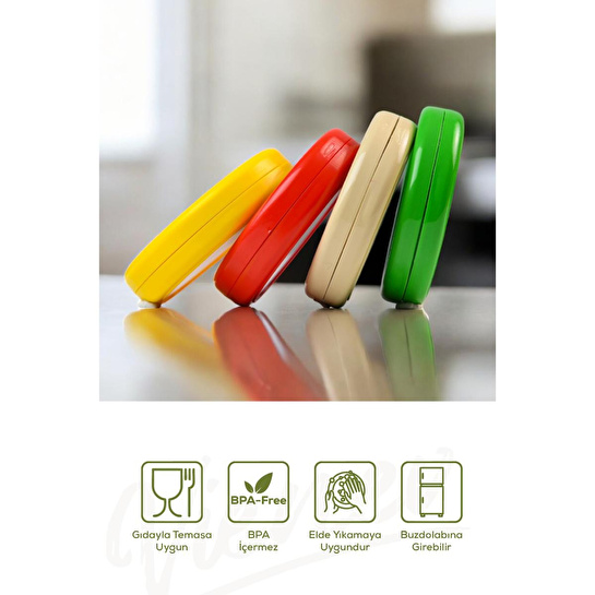 Vienev 3'lü Buzdolabı Için Yarım Meyve Ve Sebze Koruma Kabı - Limon, Soğan, Domates Saklama Kutusu Yeşil