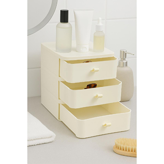 Vienev 3 Katlı Makyaj Ve Takı Organizeri – Çekmeceli Kozmetik Düzenleyici Kutusu
