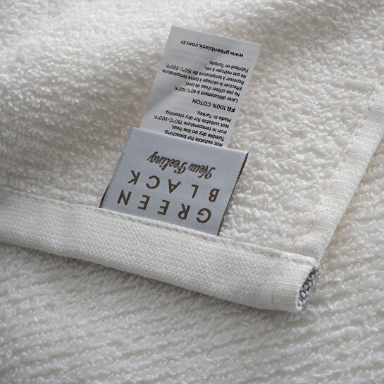 Green Black Tria Yüz Havlusu %100 Pamuk Jakarlı Krem-vizon 50x90 Cm