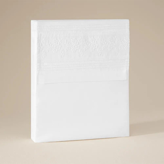 Penelope %100 Pamuk 200 Tc Nevresim Takımı 260x240 Cm Beyaz - Vera Serisi