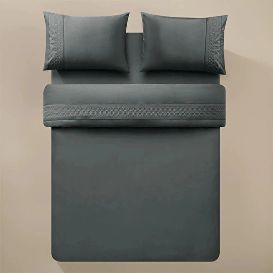 Penelope %100 Pamuk Percale Nevresim Seti 260x240 Cm Antrasit - Juana Serisi