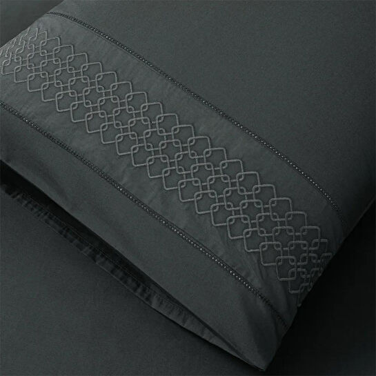 Penelope %100 Pamuk Percale Nevresim Seti 240x220 Cm Antrasit - Juana Serisi