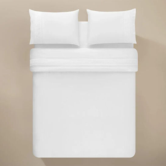 Penelope %100 Pamuk 200 Tc Nevresim Takımı 240x220 Cm Beyaz - Vera Serisi