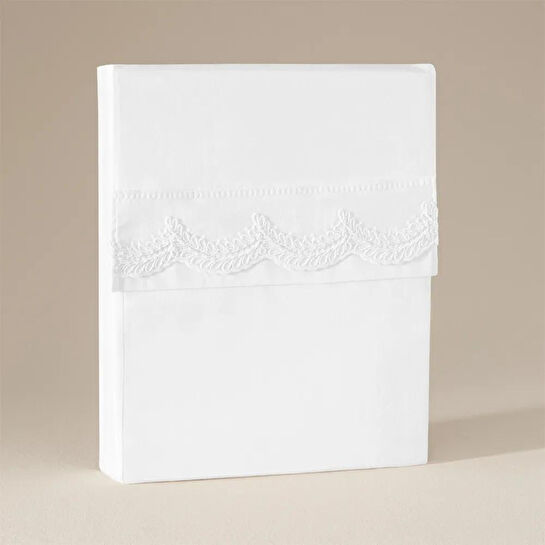 Penelope %100 Pamuk 200 Tc Nevresim Takımı 260x240 Cm Beyaz - Alba Serisi