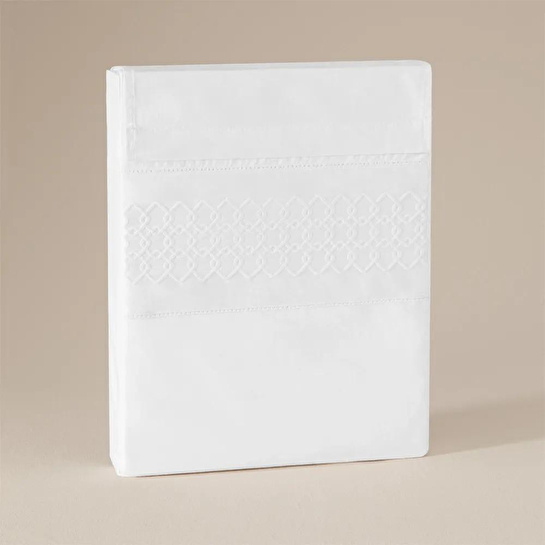 Penelope %100 Pamuk Percale Nevresim Seti 260x240 Cm Beyaz - Juana Serisi