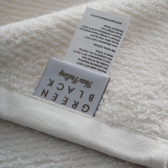 Green Black Tria Banyo Havlusu %100 Pamuk Jakarlı Krem-vizon 80x150 Cm