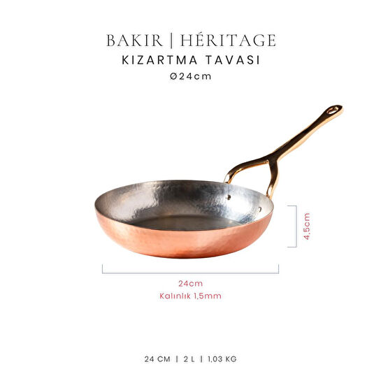 Voeux Héritage Koleksiyonu Bakır Kızartma Tavası 24 cm