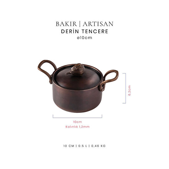 Voeux Artisan Koleksiyonu Bakır Derin Tencere 10 cm
