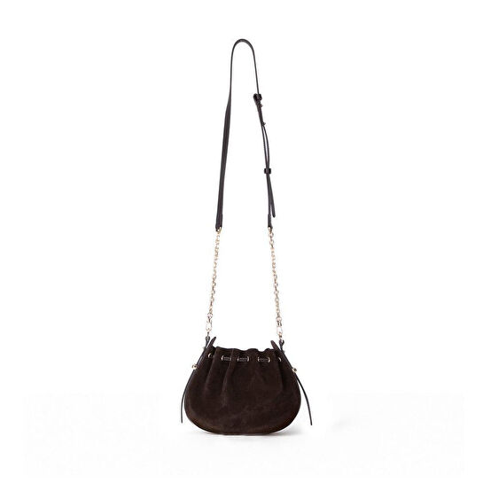 Bloominbag Haze Soft Süet Kahverengi Büzgülü Kadın Omuz Çantası – Umber Brown Drawstring Bag