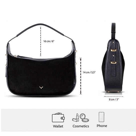 Bloominbag Arden Noir Süet & Hakiki Deri Kadın Omuz Çantası – Premium Kadın Tote Bag
