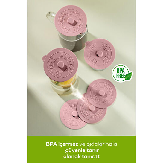 Vienev 6 Adet Silikon Isı Koruyucu Bardak Kapağı Pembe