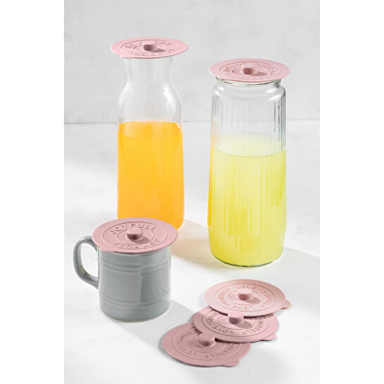 Vienev 6 Adet Silikon Isı Koruyucu Bardak Kapağı Pembe