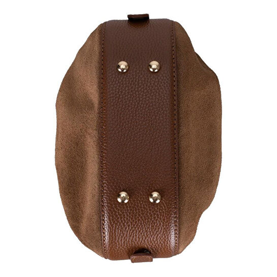 Bloominbag Haze Soft Süet Taba Büzgülü Kadın Omuz Çantası – Sahara Tan Drawstring Bag