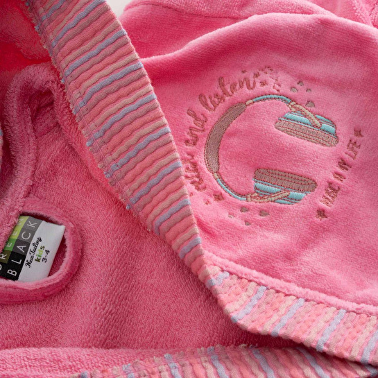 Green Black Relax Kız Çocuk Bornoz Pembe