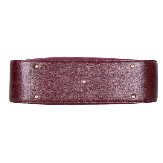 Bloominbag Lunar Merlot Burgundy Süet Büzgülü Kadın Omuz Çantası