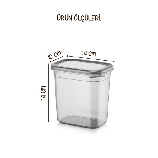 Vienev Etiketli 1150 Ml 2li Peggy Dikdörtgen Deterjan Saklama Kabı Seti Antrasit