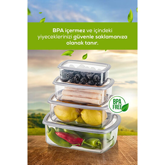 Vienev 12'li Hava Geçirmez Saklama Kabı Seti Antrasit 3x(250-500-750-1200 Ml)