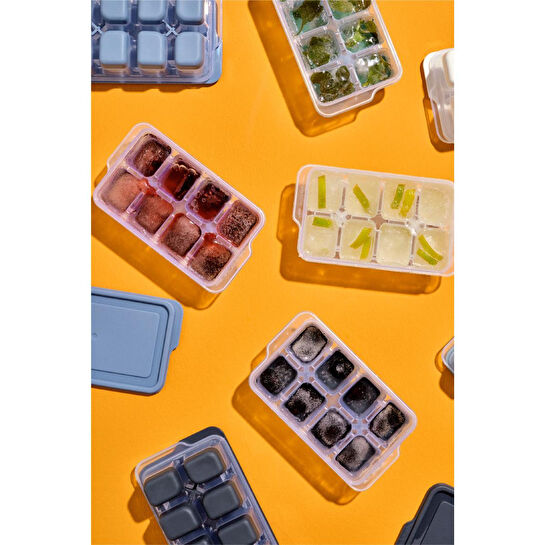 Vienev 2'li Silikon Buz Kalıbı 8 Bölmeli Beyaz