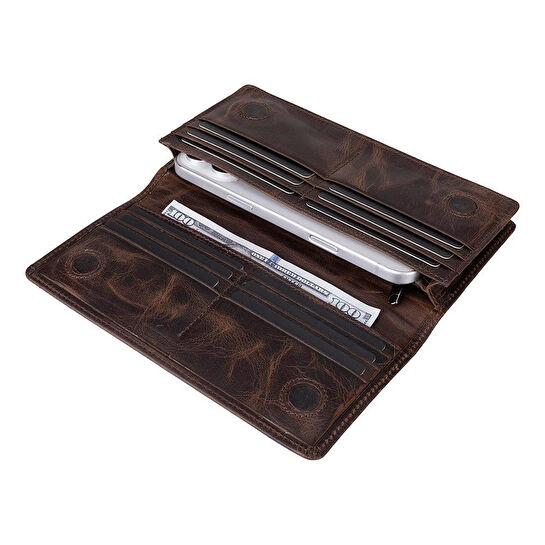 Bloominbag Celestina Umber Brown Hakiki Deri Telefon Bölmeli Cüzdan