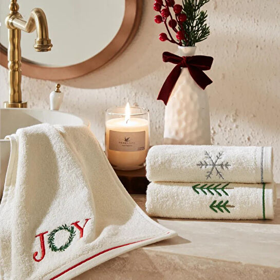 Penelope Yılbaşı Temalı %100 Pamuk 3'lü Kutulu Havlu Seti - Joy Box