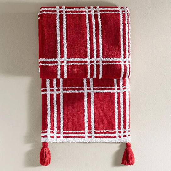 Penelope Triko Tv Battaniyesi Throw Kırmızı Koltuk Şalı - Bruma Serisi