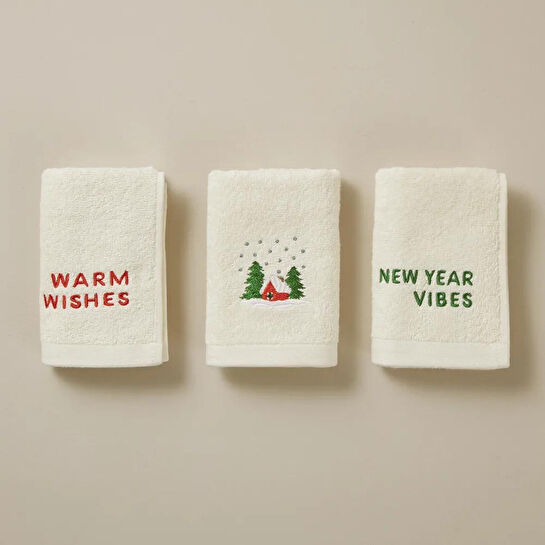 Penelope Yılbaşı Temalı %100 Pamuk 3'lü Kutulu Havlu Seti - Wish Box