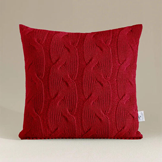 Penelope Triko Kırlent Kılıfı Kırmızı 45x45 Cm - Cabella Serisi