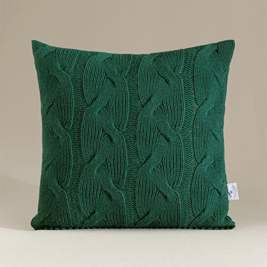 Penelope Triko Kırlent Kılıfı Yeşil 45x45 Cm - Cabella Serisi