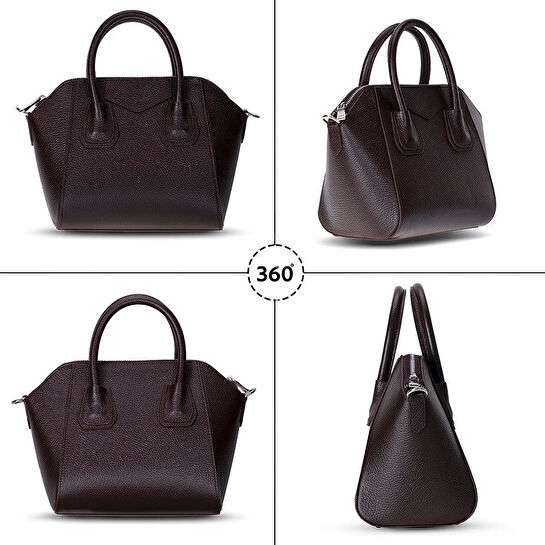 Bloominbag Aria Walnut Brown Small Hakiki Deri Kadın El & Omuz Çantası