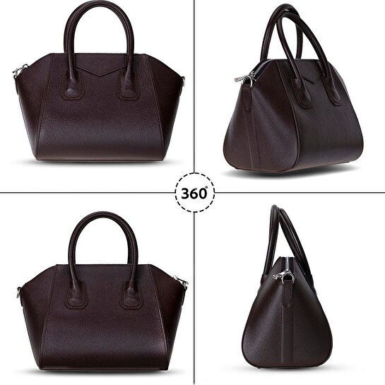 Bloominbag Aria Walnut Brown Medium Hakiki Deri Kadın El & Omuz Çantası