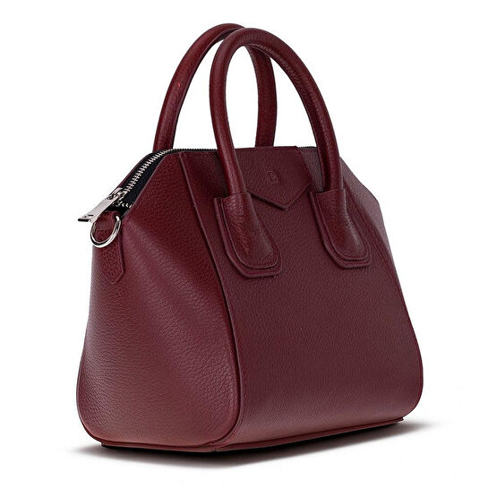 Bloominbag Aria Bordeaux Velvet Small Hakiki Deri Kadın El & Omuz Çantası