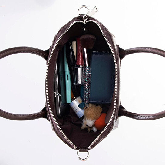 Bloominbag Aria Bordeaux Velvet Small Hakiki Deri Kadın El & Omuz Çantası