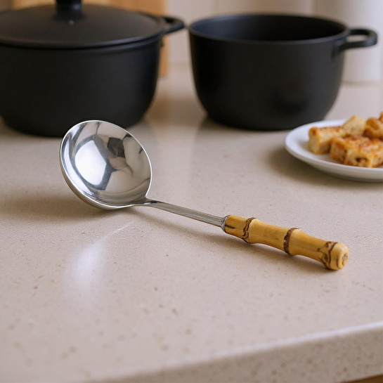 Bambum Mundo Bambu Saplı Kepçe 34-9,5cm