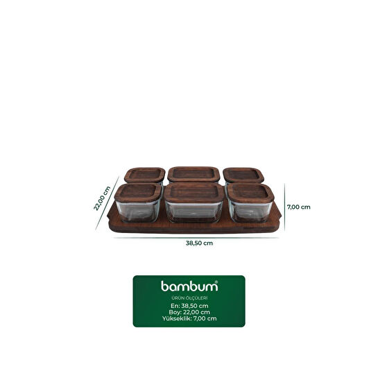 Bambum Nero - Enzo - 13 Parça Cam Kahvaltılık Kahvaltı Seti Kahvaltı Takımı