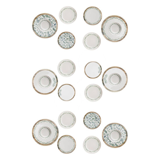 Bambum Moderna 24 Parça Yemek Takımı Yaprak