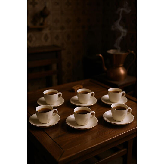 Bambum Vergil 6 Kişilik Kahve Fincan Takımı Altın