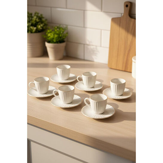 Bambum Karizma 6 Kişilik Kahve Fincan Takımı Gold