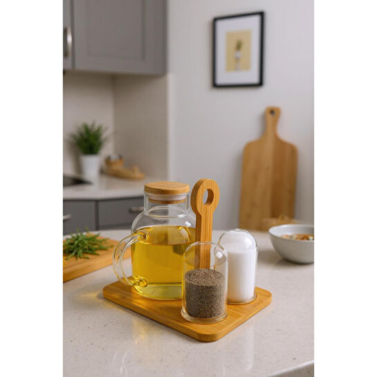 Bambum Fiora Yağlık Sirkelik Tuzluk & Biberlik